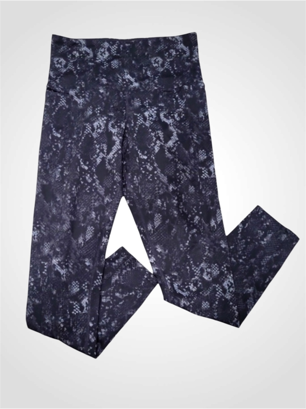 Tuff Athletics Black Snake-Print Leggings - Pockets - XL